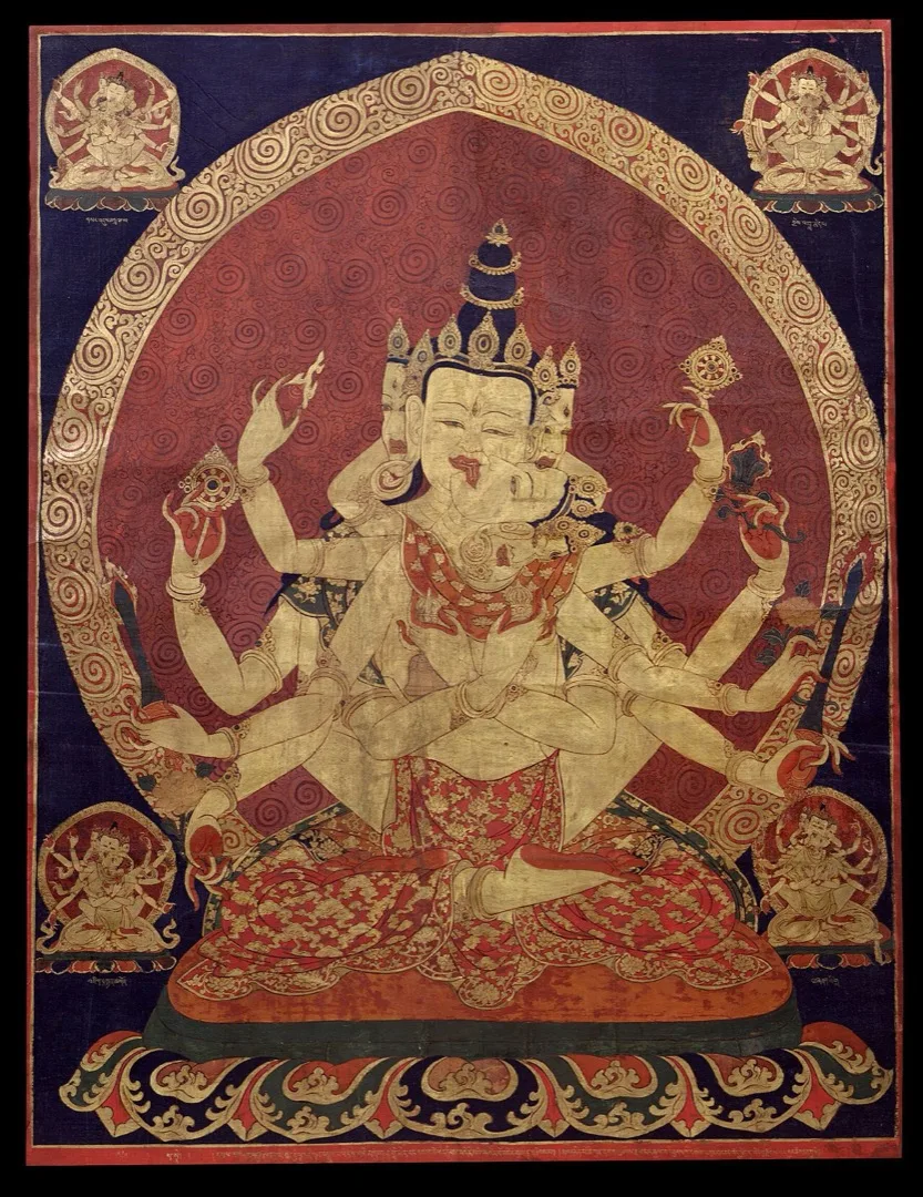 Three-Faced, Six-Armed Guhyasamāja Mañjuvajra in Non-Dual Embrace — Rubin Museum of Art · Open Archive