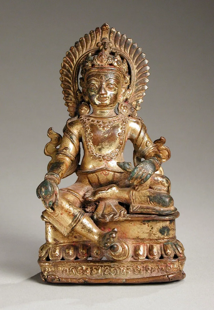Yellow Jambhala Holding Citron and Jewel-Mongoose — Los Angeles County Museum of Art (M.86.61.3)