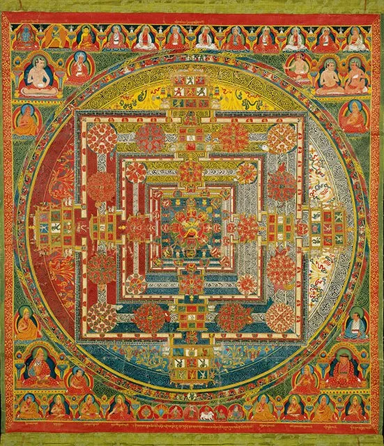 Five-Storey Cosmic Mandala Palace of Kālacakra and Viśvamātā — Central Tibetan Mandala Archive · Public Domain