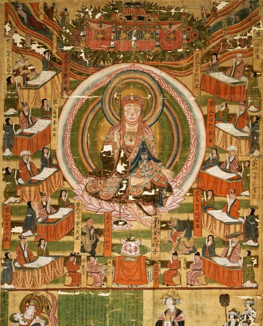 Silk Banner of Kṣitigarbha Bodhisattva Holding Khakkhara Staff & Cintāmaṇi Jewel — Musée national des arts asiatiques – Guimet, Paris (MG 17662)
