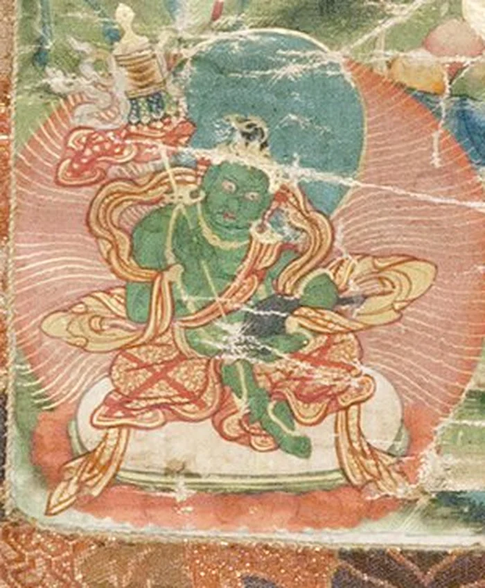 綠財神（北方事業部成辦資糧主尊）五姓財神唐卡真跡 · 荷蘭國家世界文化博物館藏 (TM-4655-1)