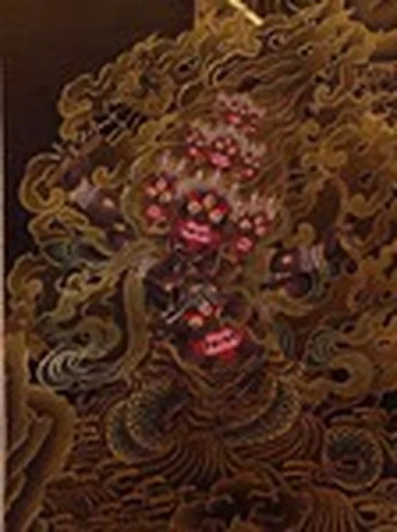 Za Rāhula (Drangsong Chenpo · Nine-Headed Planetary Dzogchen Protector with Raven Crown & Serpent Tail) — Rubin Museum of Art · Google Art Project