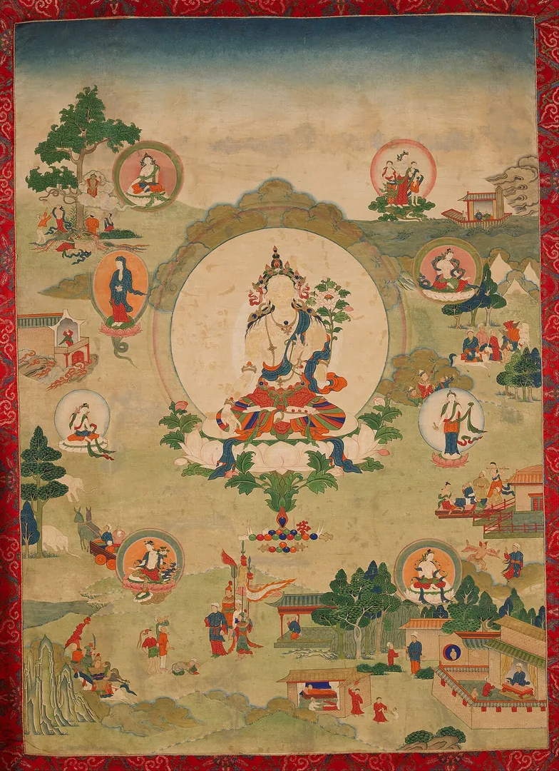 White Tārā of the Seven Eyes (Saptalocanā) — Rubin Museum of Art · Google Art Project
