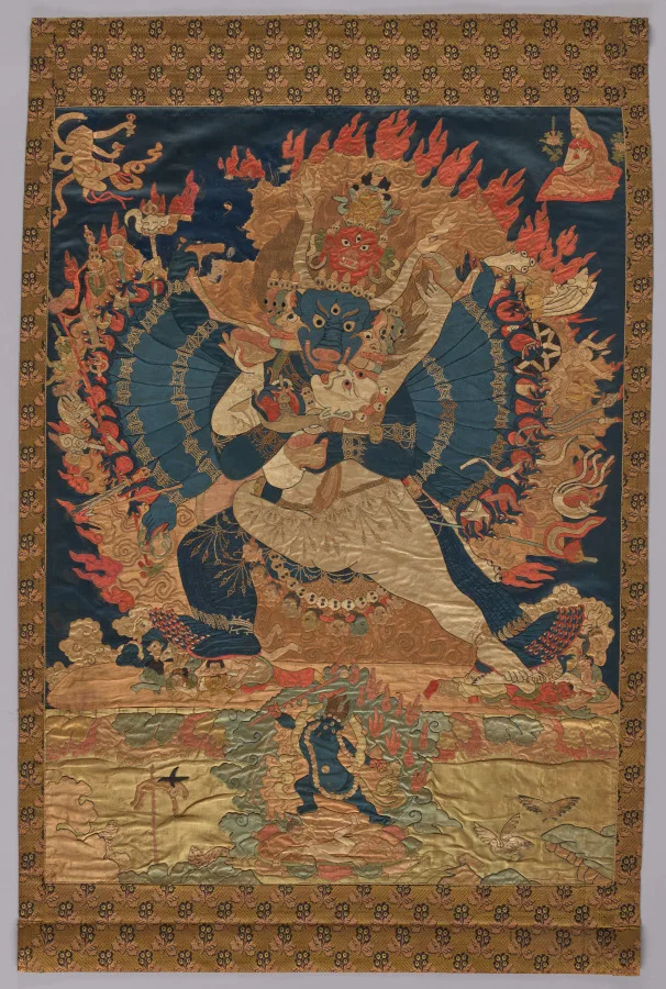 Yamāntaka Vajrabhairava and Consort Vajravetālī in Wisdom Flames — The Cleveland Museum of Art (1918.548)